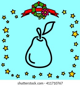 Web line icon. Pear