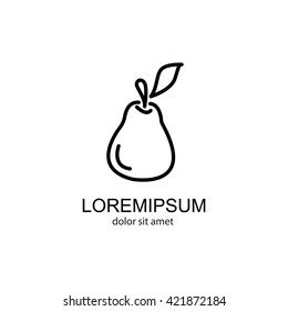 Web line icon. Pear