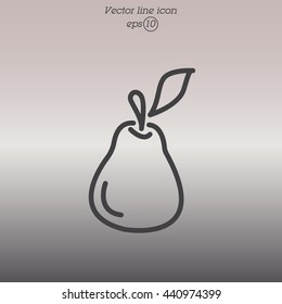 Web line icon. Pear