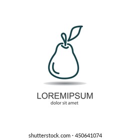 Web line icon. Pear