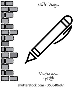 Web line icon. Pen