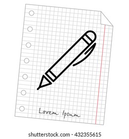 Web line icon. Pen