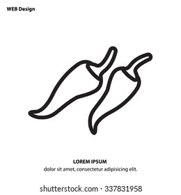 Web line icon. Pepper, chili