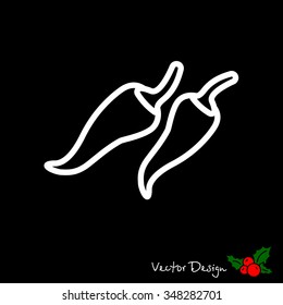 Web line icon. Pepper, chili