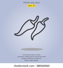 Web line icon. Pepper, chili