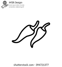 Web line icon. Pepper, chili