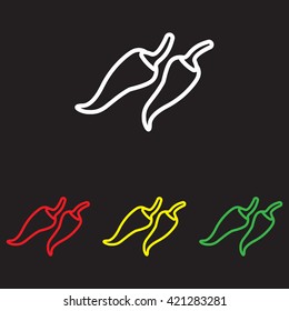 Web line icon. Pepper, chili