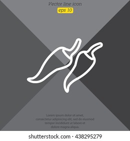 Web line icon. Pepper, chili