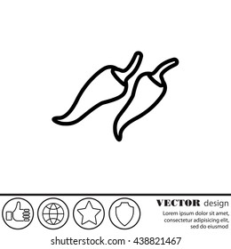 Web line icon. Pepper, chili