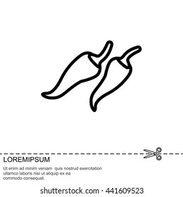 Web line icon. Pepper, chili