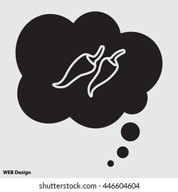 Web line icon. Pepper, chili