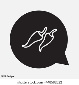 Web line icon. Pepper, chili