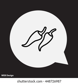 Web line icon. Pepper, chili
