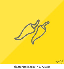 Web line icon. Pepper, chili