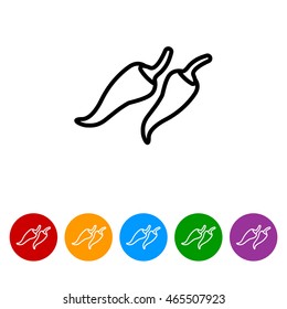 Web line icon. Pepper, chili