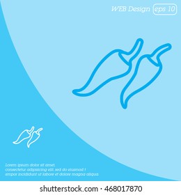 Web line icon. Pepper, chili