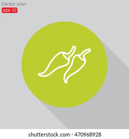 Web line icon. Pepper, chili