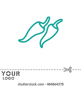 Web line icon. Pepper, chili