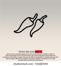 Web line icon. Pepper, chili