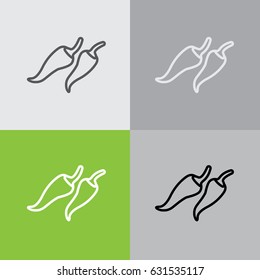 Web line icon. Pepper, chili