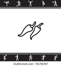 Web line icon. Pepper, chili