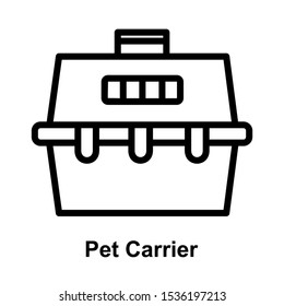 Web line icon. Pet carriers for traveling.
Isolated vector logo with a white background