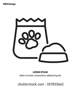 Web line icon. Pet food.
