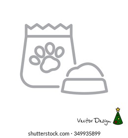 Web line icon. Pet food.