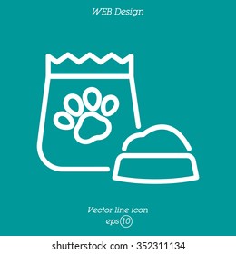 Web line icon. Pet food.