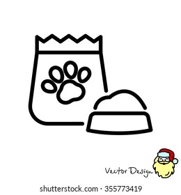 Web line icon. Pet food.