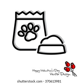 Web line icon. Pet food.