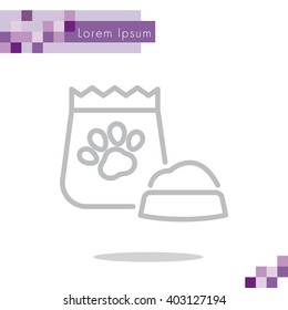 Web line icon. Pet food.