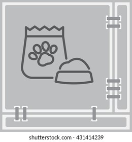 Web line icon. Pet food.