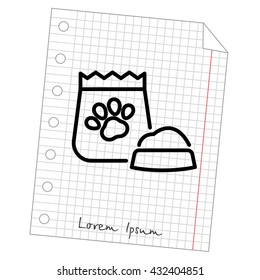 Web line icon. Pet food.