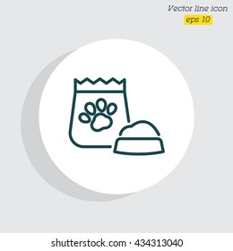 Web line icon. Pet food.