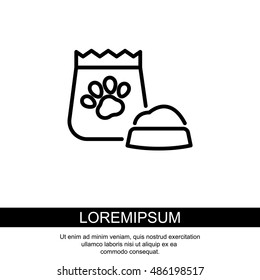 Web line icon. Pet food.