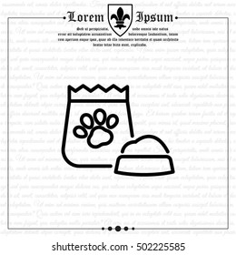 Web line icon. Pet food.