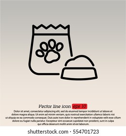 Web line icon. Pet food.