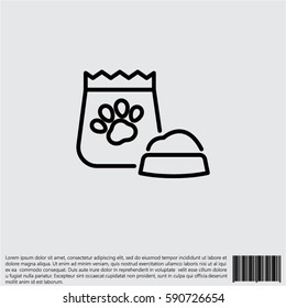 Web line icon. Pet food.