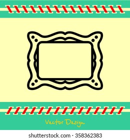 Web line icon. Picture frame.