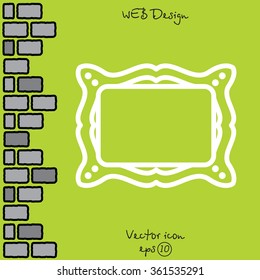 Web line icon. Picture frame.
