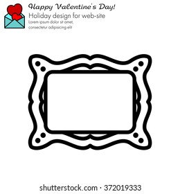 Web line icon. Picture frame.