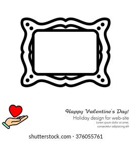 Web line icon. Picture frame.