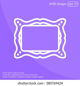 Web line icon. Picture frame.