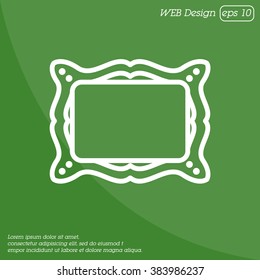 Web line icon. Picture frame.