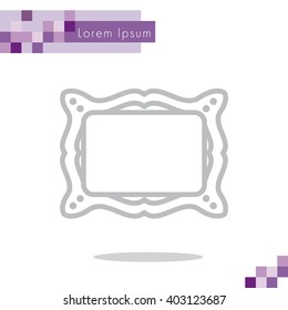 Web line icon. Picture frame.