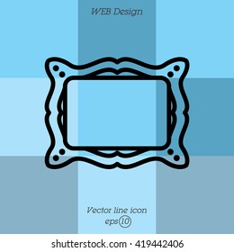 Web line icon. Picture frame.