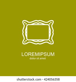 Web line icon. Picture frame.