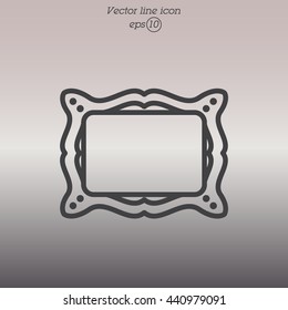Web line icon. Picture frame.