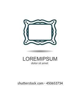 Web line icon. Picture frame.